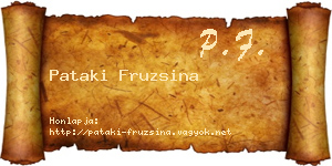 Pataki Fruzsina névjegykártya